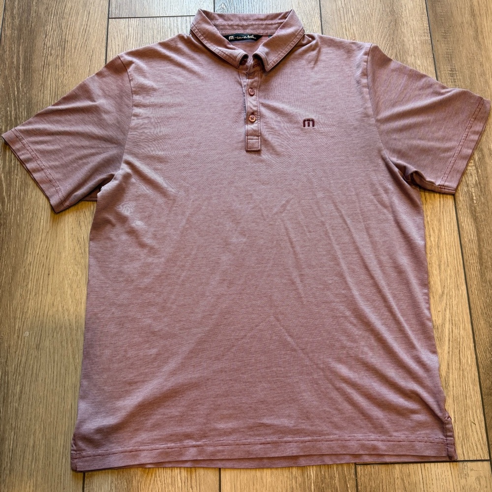 Travis Mathew Men’s Large Polo Red Plum Relaxed Fit